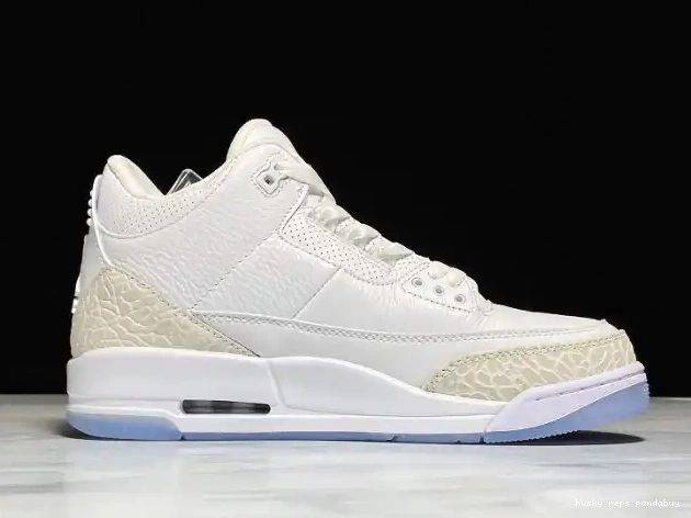 Rep Husky Jordan Air White Triple 3 Retro 136064-111 0509